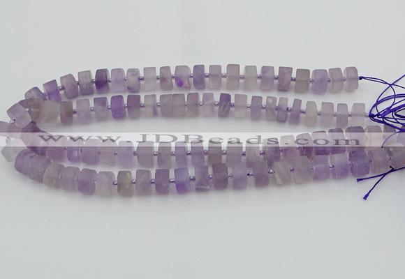 CRB458 15.5 inche 8*12mm tyre matte amethyst gemstone beads