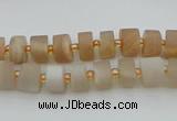 CRB462 15.5 inche 5*8mm tyre matte moonstone gemstone beads