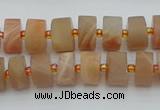 CRB464 15.5 inche 8*12mm tyre matte moonstone gemstone beads