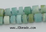 CRB469 15.5 inche 6*10mm tyre matte amazonite gemstone beads