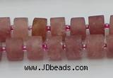 CRB479 15.5 inches 7*12mm tyre strawberry quartz beads wholesale