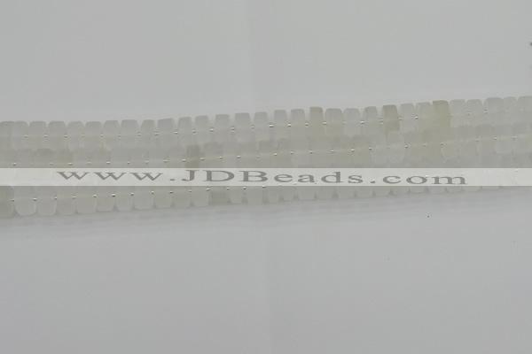 CRB499 15.5 inches 5*8mm tyre matte white crystal beads wholesale