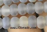 CRB5015 15.5 inches 4*6mm rondelle matte grey agate beads wholesale