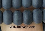 CRB5066 15.5 inches 5*8mm rondelle matte black agate beads wholesale