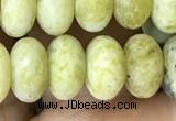 CRB5071 15.5 inches 5*8mm rondelle matte yellow pine turquoise beads