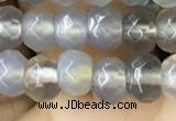 CRB5112 15.5 inches 4*6mm faceted rondelle grey agate beads