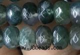 CRB5115 15.5 inches 4*6mm faceted rondelle moss agate beads