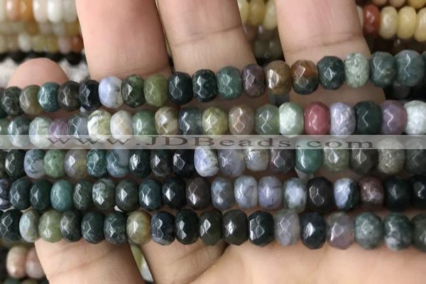 CRB5116 15.5 inches 4*6mm faceted rondelle Indian agate beads