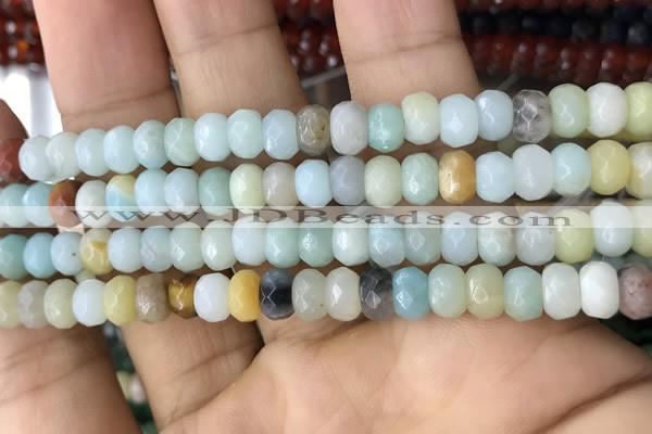 CRB5119 15.5 inches 4*6mm faceted rondelle amazonite beads wholesale