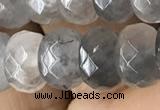 CRB5152 15.5 inches 5*8mm faceted rondelle cloudy quartz beads