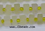 CRB518 15.5 inches 5*8mm tyre matte lemon quartz beads