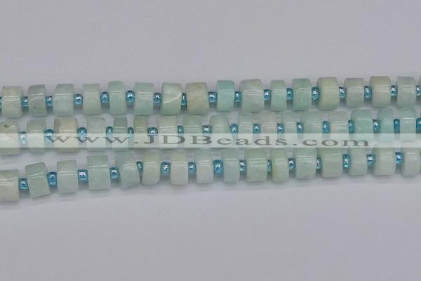 CRB533 15.5 inches 7*14mm tyre Chinese amazonite beads wholesale