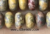 CRB5335 15.5 inches 5*8mm rondelle leopard skin jasper beads