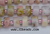 CRB542 15.5 inches 5*8mm tyre natural pink opal gemstone beads