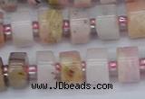 CRB543 15.5 inches 6*10mm tyre natural pink opal gemstone beads