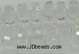 CRB549 15.5 inches 6*10mm faceted rondelle white crystal beads