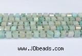 CRB5608 15.5 inches 7mm - 8mm faceted tyre amazonite beads