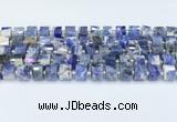 CRB5609 15.5 inches 7mm - 8mm faceted tyre sodalite beads