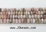 CRB5659 15.5 inches 7*11mm-9*13mm faceted rondelle pink opal beads wholesale