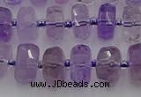 CRB566 15.5 inches 7*12mm faceted rondelle amethyst beads