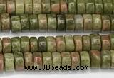 CRB5672 15 inches 3*4mm heishi unakite beads wholesale