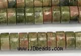 CRB5682 15 inches 4*6mm heishi unakite beads wholesale