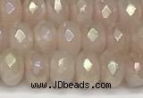 CRB5701 15 inches 5*8mm faceted rondelle AB-color rose quartz beads