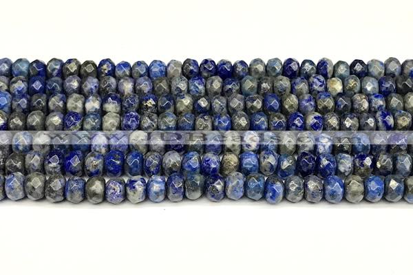 CRB5813 15 inches 4*6mm, 5*8mm, 6*10mm faceted rondelle lapis lazuli beads