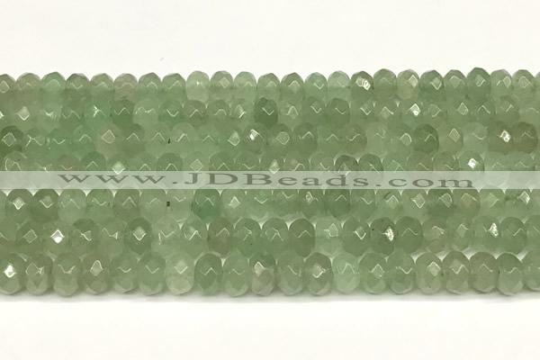 CRB5816 15 inches 4*6mm, 5*8mm, 6*10mm faceted rondelle green aventurine jade beads