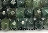 CRB5817 15 inches 4*6mm, 5*8mm faceted rondelle moss agate beads