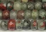 CRB5821 15 inches 4*6mm, 5*8mm, 6*10mm faceted rondelle blood jasper beads