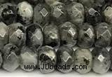 CRB5822 15 inches 4*6mm, 5*8mm, 6*10mm faceted rondelle black labradorite beads