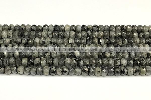 CRB5822 15 inches 4*6mm, 5*8mm, 6*10mm faceted rondelle black labradorite beads