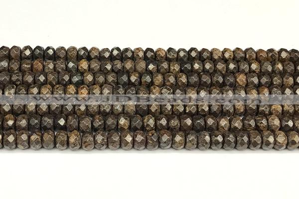 CRB5832 15 inches 4*6mm, 5*8mm, 6*10mm faceted rondelle bronzite beads