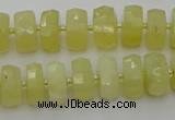 CRB606 15.5 inches 7*12mm faceted rondelle yellow opal beads