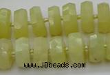 CRB608 15.5 inches 8*16mm faceted rondelle yellow opal beads