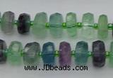 CRB615 15.5 inches 7*12mm faceted rondelle fluorite beads