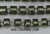 CRB624 15.5 inches 5*8mm tyre pyrite gemstone beads