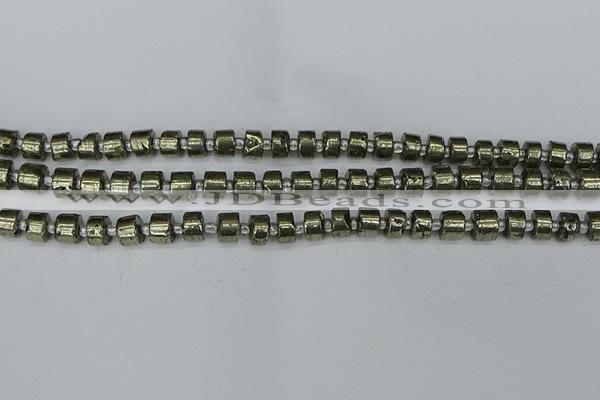 CRB624 15.5 inches 5*8mm tyre pyrite gemstone beads