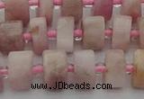 CRB652 15.5 inches 6*10mm tyre pink kunzite gemstone beads