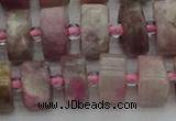 CRB659 15.5 inches 6*12mm tyre pink tourmaline gemstone beads