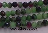 CRB702 15.5 inches 2.5*3mm faceted rondelle ruby zoisite beads