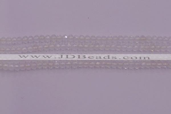 CRB709 15.5 inches 3*4mm faceted rondelle white crystal beads