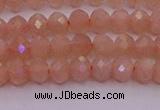 CRB714 15.5 inches 3*4mm faceted rondelle peach moonstone beads