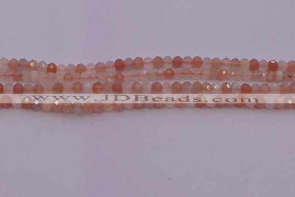 CRB715 15.5 inches 3*4mm faceted rondelle rainbow moonstone beads