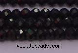 CRB721 15.5 inches 3*4mm faceted rondelle black tourmaline beads