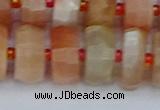 CRB821 15.5 inches 8*16mm faceted rondelle orange moonstone beads