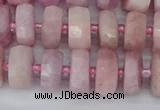 CRB826 15.5 inches 6*10mm faceted rondelle kunzite beads