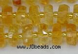 CRB842 15.5 inches 6*10mm faceted rondelle citrine beads