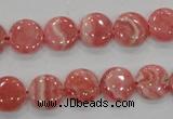 CRC106 15.5 inches 12mm flat round natural argentina rhodochrosite beads